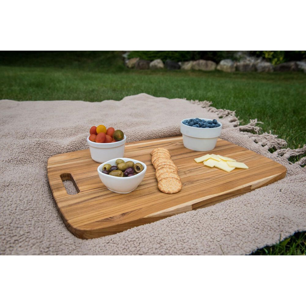 Lipper Teak Oversized Serving Board in Brown, , large