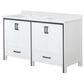 Lexora Home Ziva 60" Double Bathroom Vanity in White with 2 cm White Quartz Top and Rectangular Sinks, , large