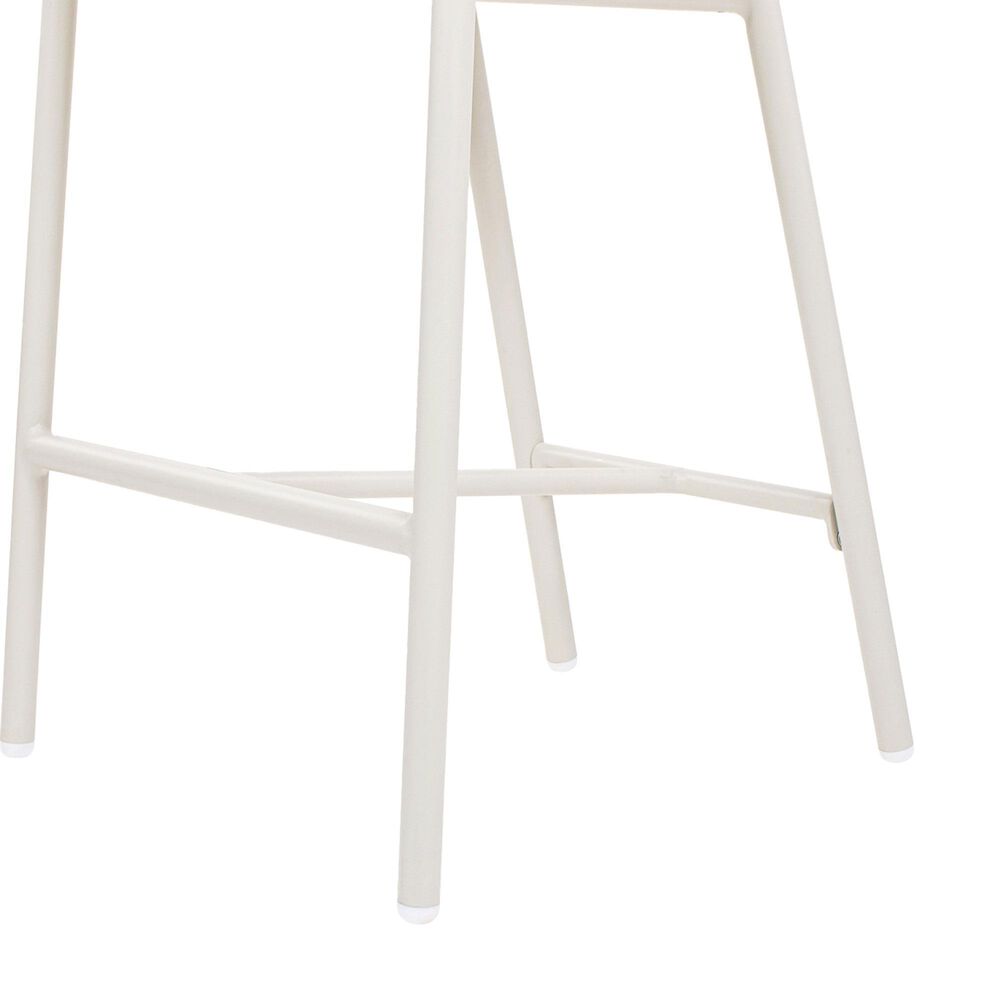 Hearth and Haven Santorini Outdoor Barstool with Wicker Backrest and Cushions in Beige (Set of 2), , large