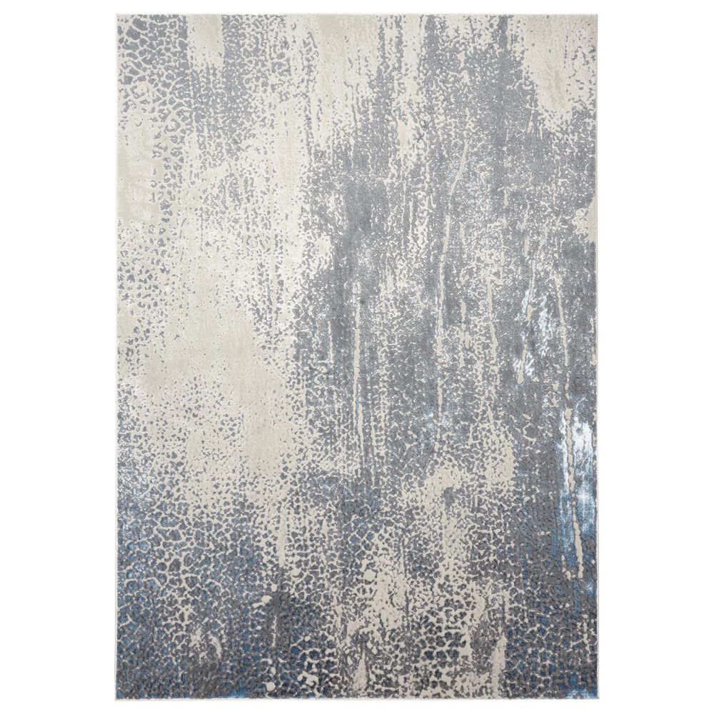 Feizy Azure 3401F 6"7" x 9"6" Gray and Blue Area Rug, , large