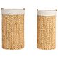 Household Essentials 2-Piece Handwoven Water Hyacinth Oval Hamper Set in Natural, , large