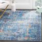 Safavieh Aria Oriental 4" x 6" Blue and Multicolor Area Rug, , large