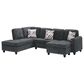 HOMLUX 94.49" L-Shaped Modular Sectional Sofa with Storage Ottoman and Cup Holders in Dark Gray, , large