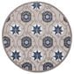 Nourison Aloha 7"10" Round Grey and Blue Indoor/Outdoor Area Rug, , large