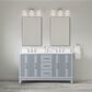 37B Fenwick 60" Double Bathroom Vanity in Soft Blue with Glossy White Composite Stone Top and Backsplash, , large