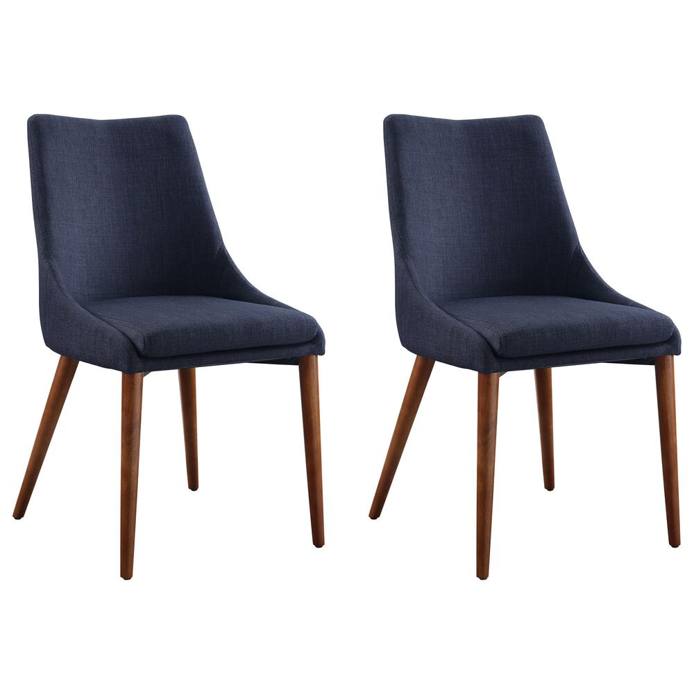 Office Star Products Palmer Side Chair with Navy Cushion &#40;Set of 2&#41;, , large