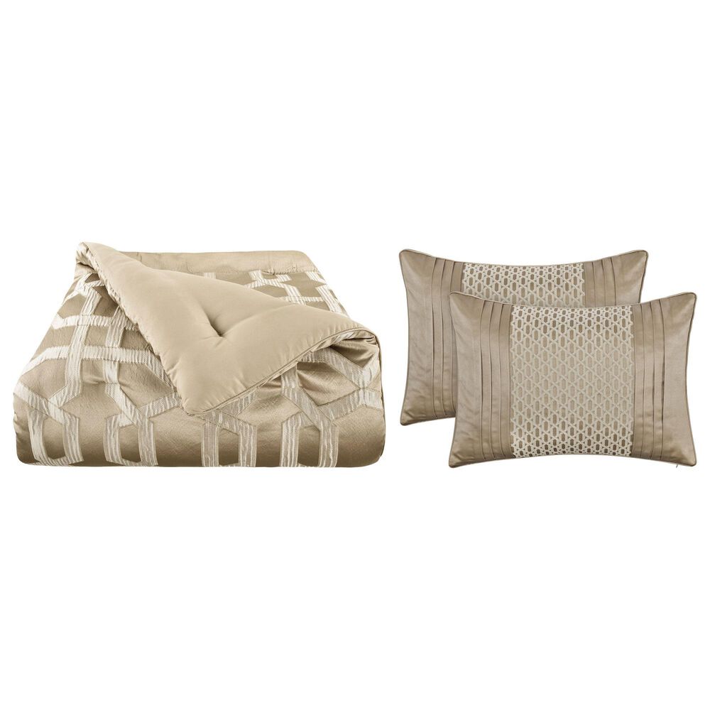 Royal Court Olympus 3-Piece King/California King Comforter Set in Sand, , large