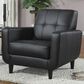 Living Essentials Contemporary Accent Chair with Track Arms in Black, , large