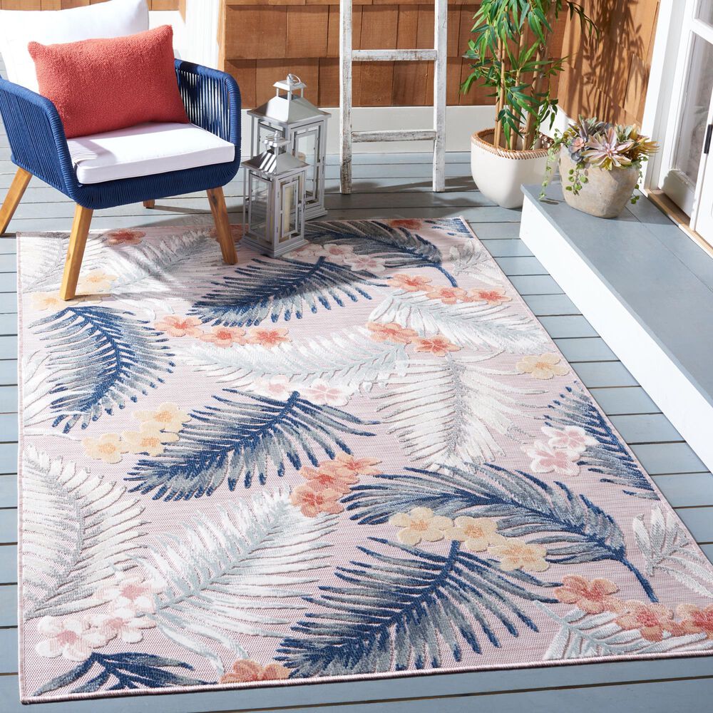 Safavieh Cabana CBN451U 9&#39; x 12&#39; Pink and Grey Indoor/Outdoor Area Performance Rug, , large