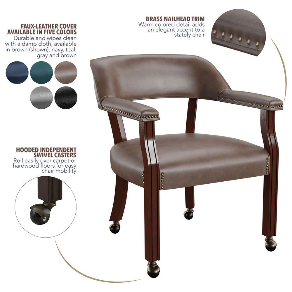 Steve Silver Tournament Arm Chair in Medium Cherry, , large