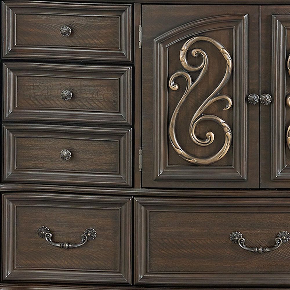 Mayberry Hill Brunswick 7-Drawer Dresser and Mirror in Mahogany, , large