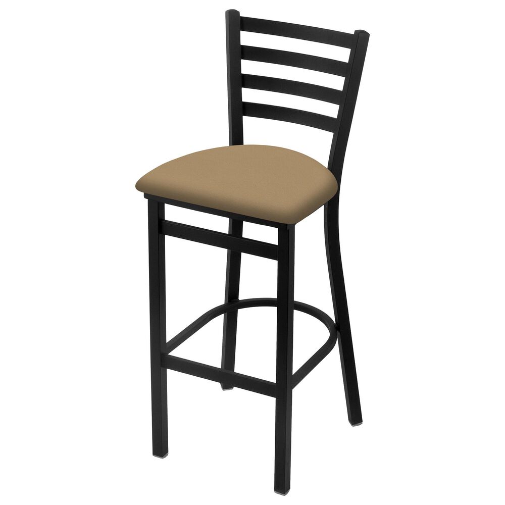 Holland Bar Stool 400 25" Stationary Counter Stool with Black Wrinkle and Canter Sand Seat, , large