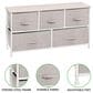 mDesign 5-Drawer Wide Dresser with Fabric Drawers in Linen, , large