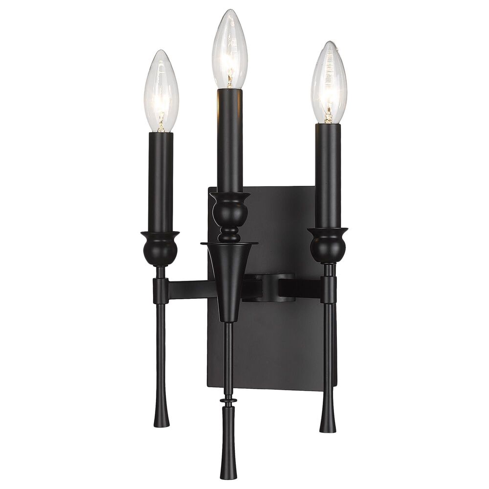 Golden Lighting Landon 3-Light Wall Sconce in Matte Black, , large