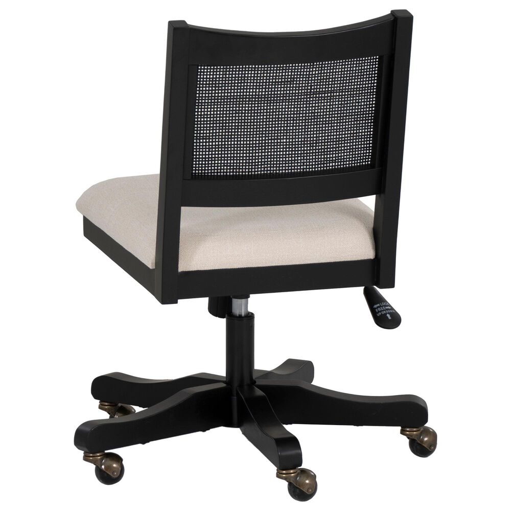 Linon Home Decor Bauer Swivel Office Chair with Cream Cushion in Black, , large