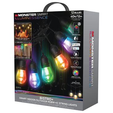 Monster Smart Illuminessence 35" Bistro+ Patio String Light in Multicolor, , large