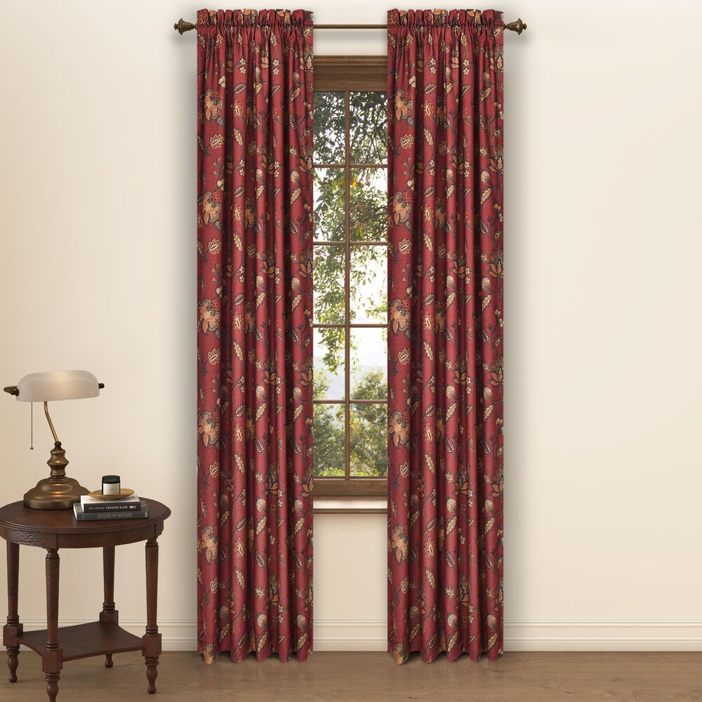 J. Queen New York Bari 100&quot; x 84&quot; Window Panel Pair in Light Green, Gold and Red, , large