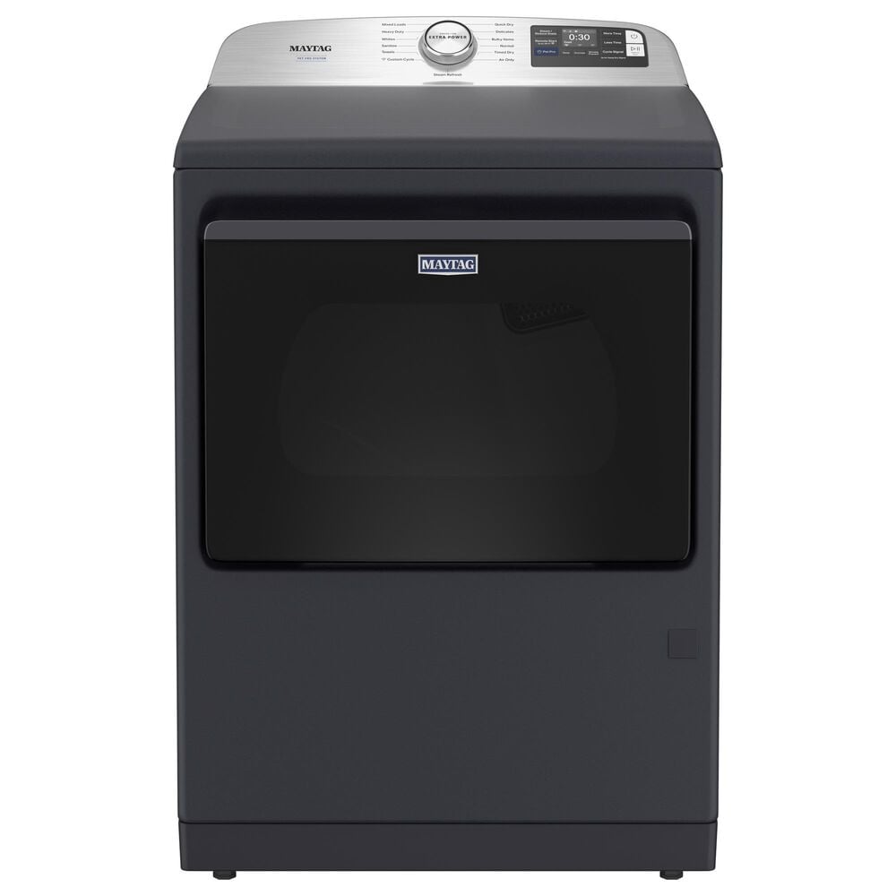 Maytag 5.2 Cu. Ft. Smart Pet Pro Top Load Agitator Washer and 7.4 Cu. Ft. Smart Gas Top Load Dryer Laundry Pair in Midnight Steel, , large