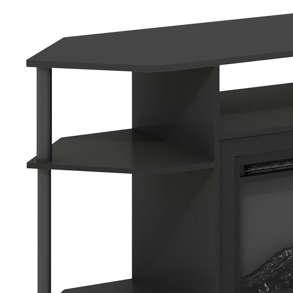 HOMLUX 47" Corner TV Stand with Electric Fireplace in Americano and Black, , large