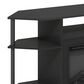 HOMLUX 47" Corner TV Stand with Electric Fireplace in Americano and Black, , large