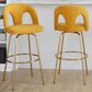LumiSource Ava Swivel Bar Stool with Yellow Fabric Upholstery in Gold (Set of 2), , large