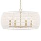 Golden Lighting Ellie 6-Light Chandelier with Bleached White Raphia Rope Shade in Modern Brushed Gold, , large