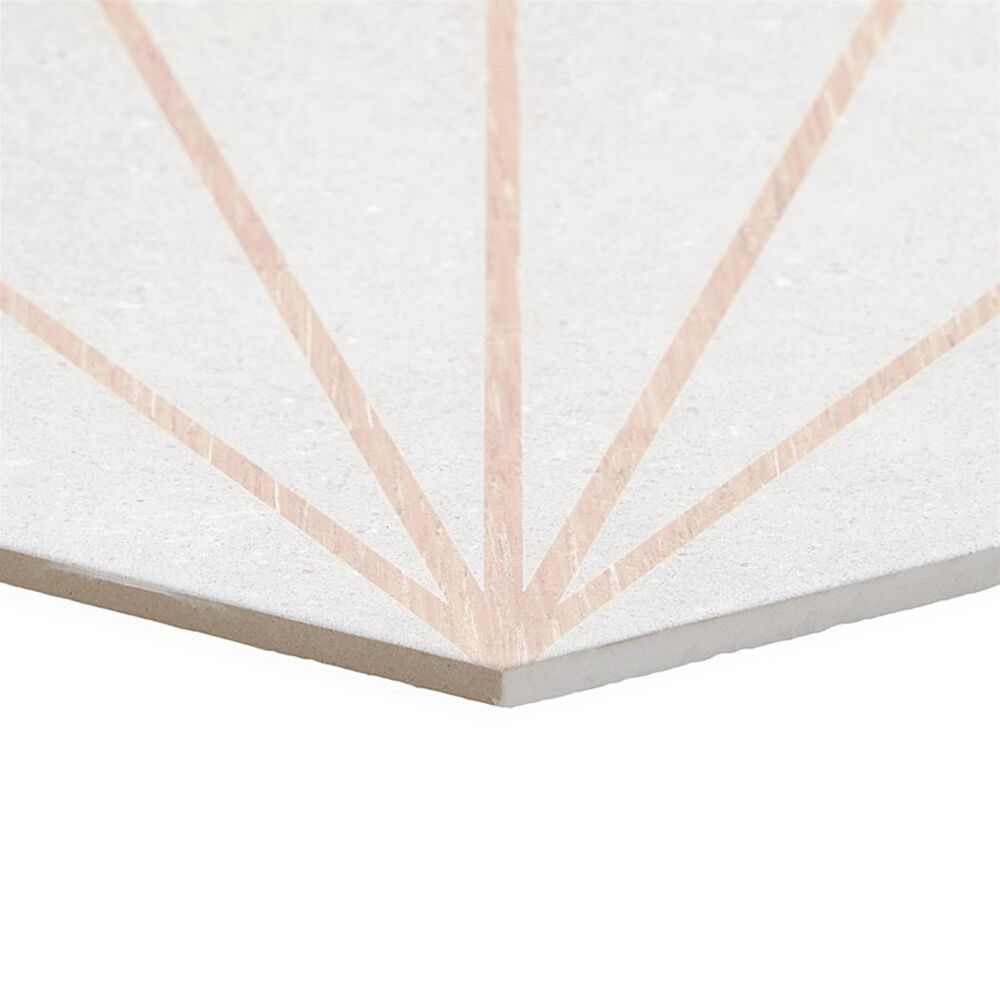 Soho Studio Piaka Beams White 13&quot; x 14&quot; Hexagon Porcelain Tile, , large