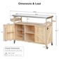 HOMLUX 50" Outdoor Kitchen Island in Natural and Stainless Steel, , large