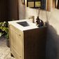 Lexora Home Lafarre 30" Single Bathroom Vanity in Rustic Acacia with 2 cm White Cultured Marble Top and Rectangular Sink, , large