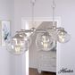 Hunter Saddle Creek 7-Light Linear Chandelier with Seeded Shade in Brushed Nickel, , large