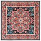 Safavieh Riviera 6"7" Square Red and Navy Area Rug, , large