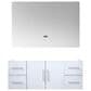 Lexora Home Geneva 48" Single Bathroom Vanity Cabinet Only in Glossy White and 48" LED Mirror, , large