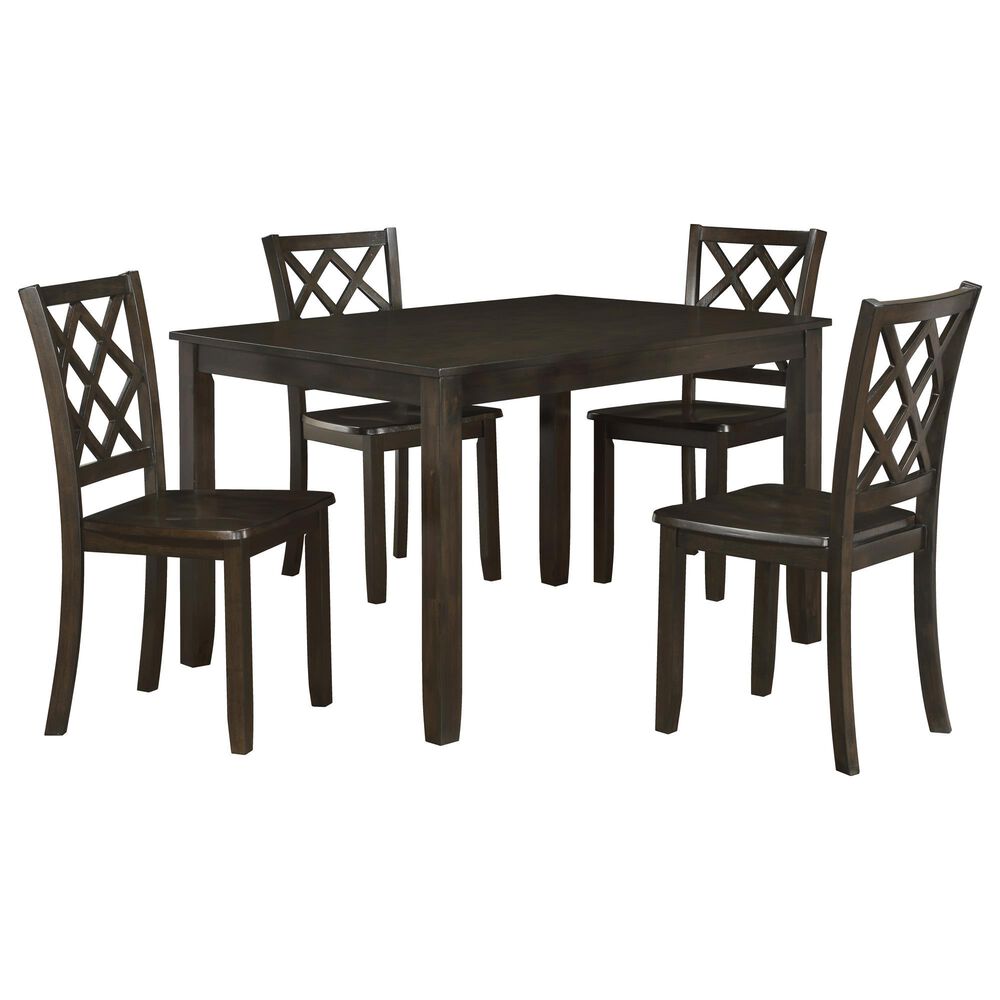 New Heritage Design Trellis 5 Piece Dining Set in Brwon, , large