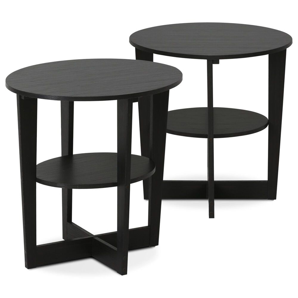 HOMLUX Jaya Oval End Table in Walnut (Set of 2), , large