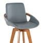 Lumisource Cosmo Swivel Barstool with Grey Cushion in Walnut and Black, , large