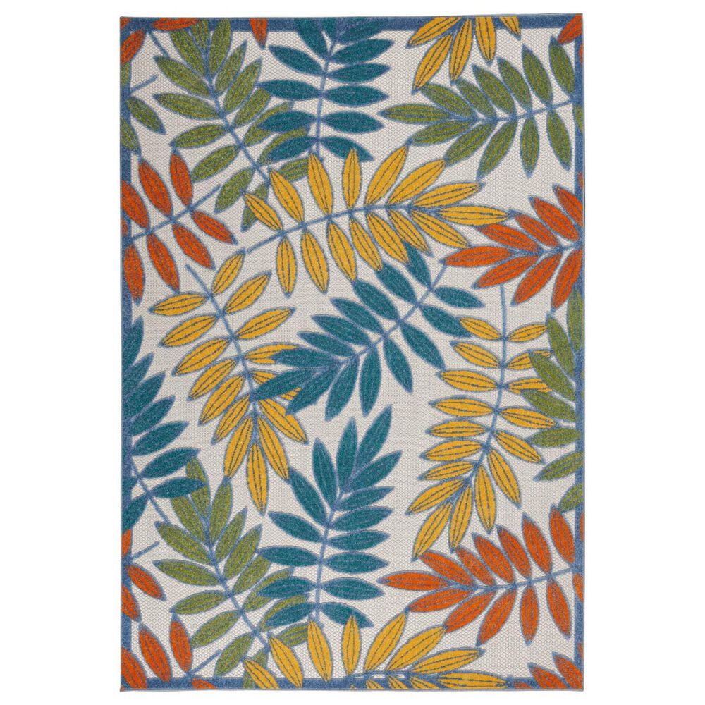 Nourison Aloha ALH18 5"3" x 7"5" Ivory and Multicolor Indoor/Outdoor Area Rug, , large