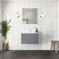 Lexora Home Geneva 30" Single Bathroom Vanity in Dark Grey with 2 cm White Carrara Marble Top and Rectangular Sink, , large
