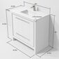 Lexora Home Lafarre 36" Single Bathroom Vanity in White with 2 cm White Quartz Top and Rectangular Sink, , large