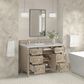 James Martin Vanities Lorelai 48" Single Bathroom Vanity in Whitewashed Oak with 3 cm Eternal Jasmine Pearl Silestone Top, Rectangular Sink and FreePower Wireless Charger, , large