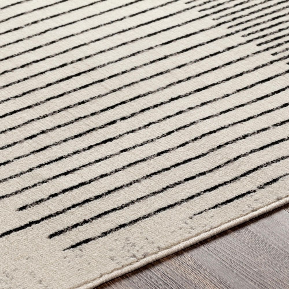 Surya Pisa 5&#39; x 7&#39; Black, Ivory and Gray Area Rug, , large