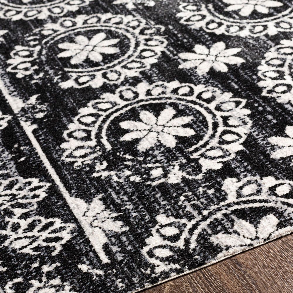 Surya Lavadora 2&#39;7&quot; x 7&#39;3&quot; Black, Gray and Light Gray Runner, , large
