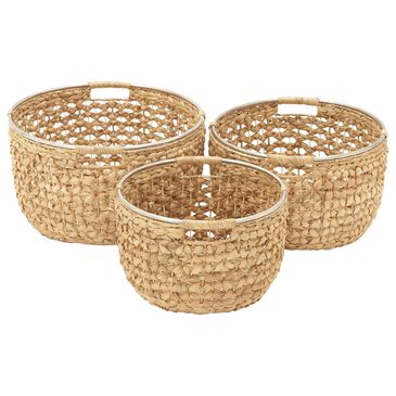 Maple and Jade Coastal Storage Basket in Tan (Set of 3), , large