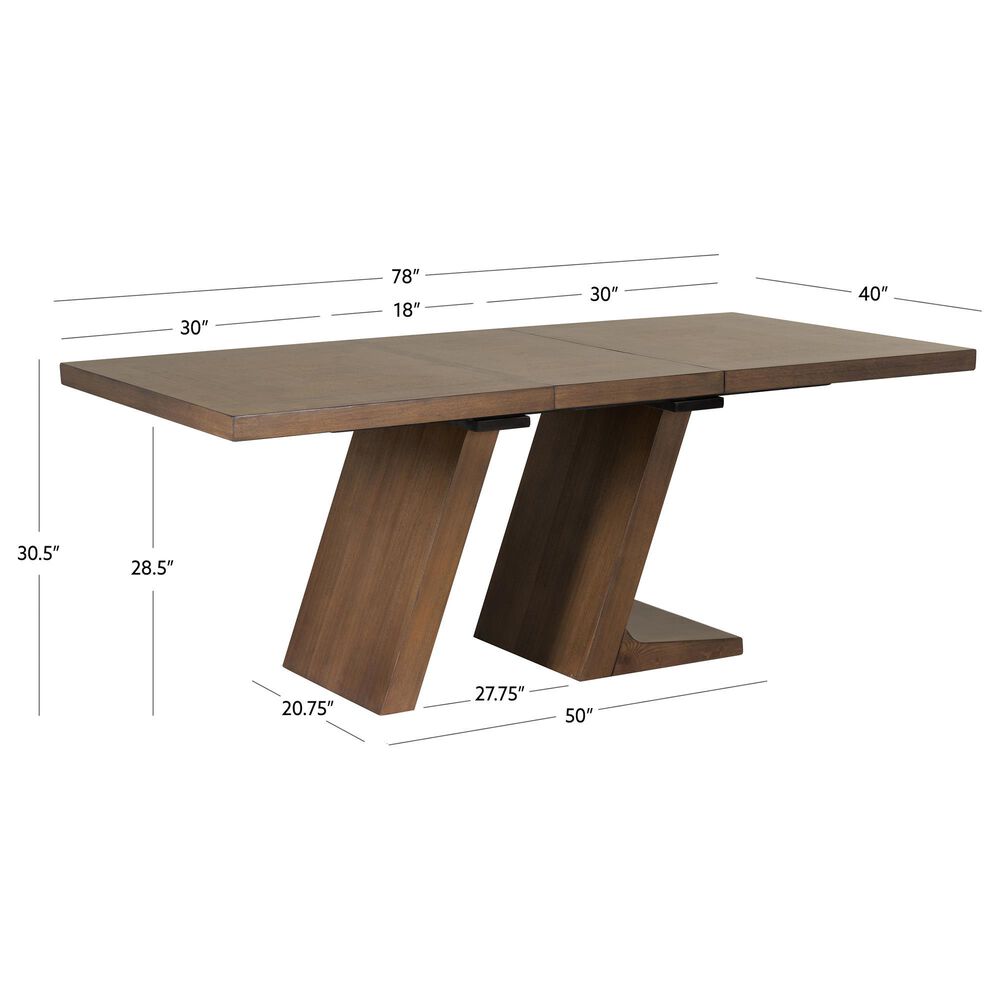 Linon Home Decor Callahan Dining Table with Leaf in Brown - Table Only, , large