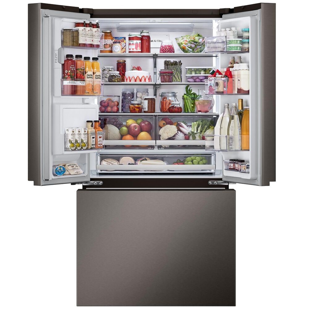 LG 26 cu. Ft 3 Door French Door, Counter Depth with Ice and Water In Printproof Black Stainless Steel, , large