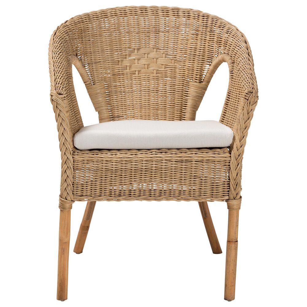 Baxton Studio Abbey Arm Chair in Natural Brown, , large