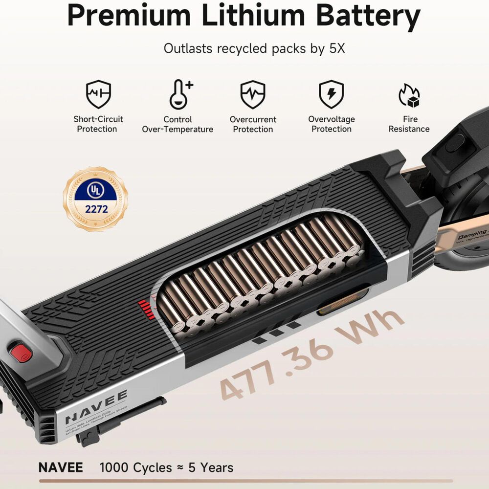 Navee G5 Max Electric Scooter in Black, , large