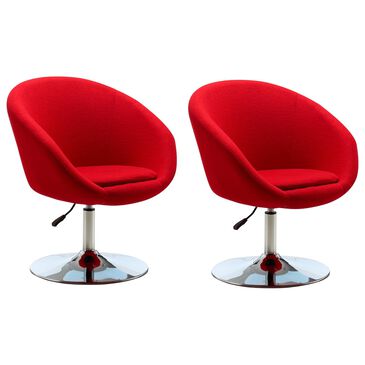 Dayton Hopper Adjustable Swivel Accent Chair in Red (Set of 2), , large