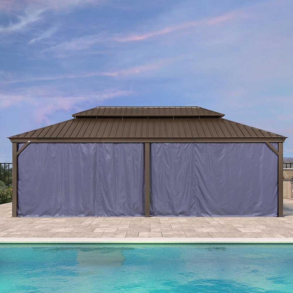 HOMLUX 14' x 24' Hardtop gazebo with double roof in Bronze, , large