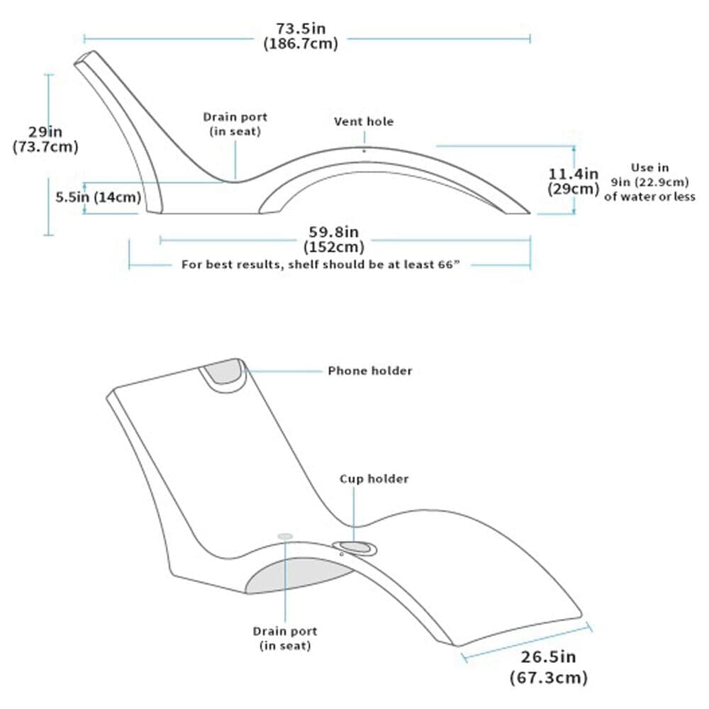 Floating Luxuries Kai Shelf Lounger in White (Set of 2), , large