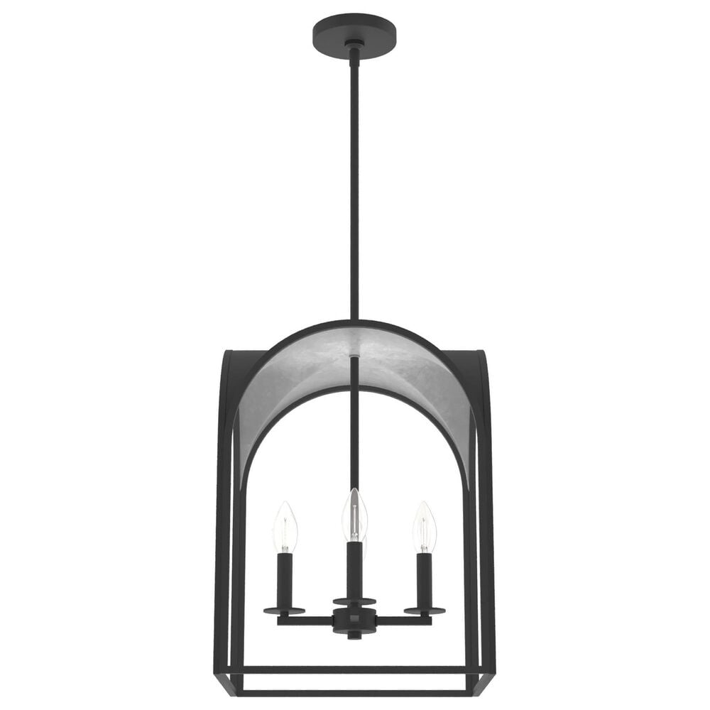 Hunter Dukestown 15" 4-Light Lantern Pendant in Natural Iron and Gold Leaf, , large